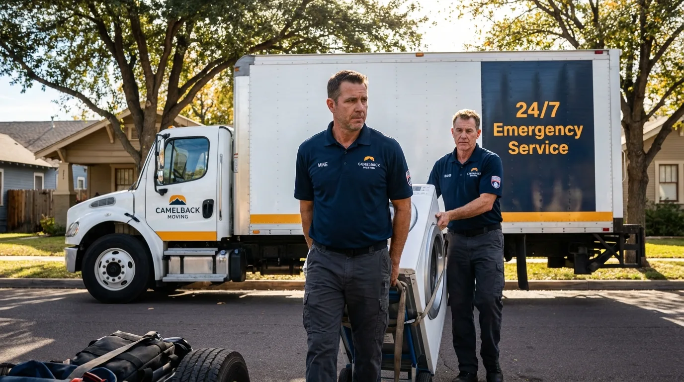 CamelBack Moving crew loading furniture in Woodland Hills, CA